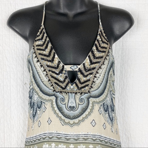 HALE BOB Beaded Strappy Boho Maxi Dress NWT Influencer XS embellished - Picture 5 of 11
